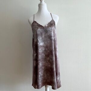 ATM Tie-dye silk V-neck Short Slip dress
